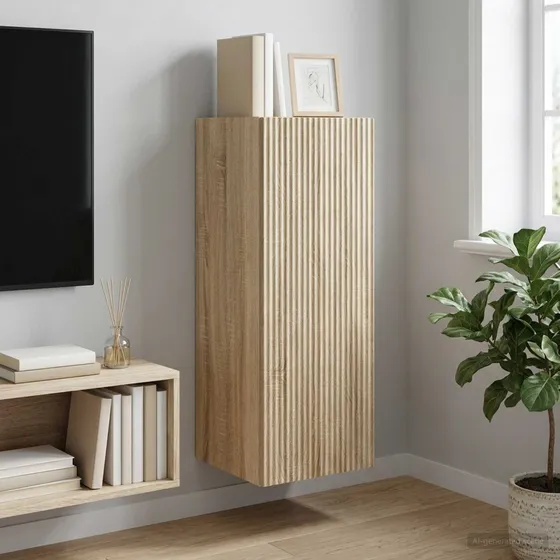 vidaXL Vægmonteret skab 33 x 34,5 x 90 cm Sonoma-eg