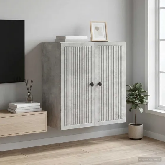 vidaXL Vægmonteret skab Betongrå 59 x 31 x 60 cm