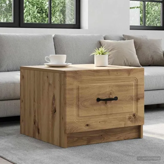 vidaXL Sofabord Artisan-eg 49 x 50 x 37 cm med skuffe