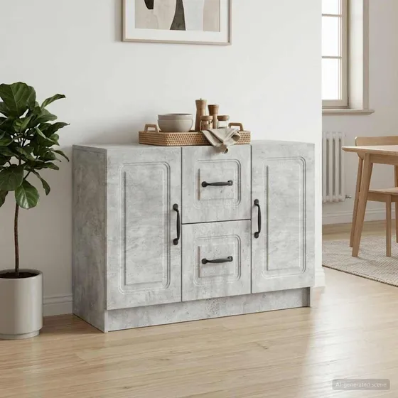 vidaXL Sideboard Betongrå 89 x 34,5 x 57 cm