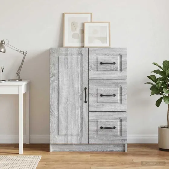 vidaXL Sideboard Grå Sonoma-eg 66 x 34,5 x 87 cm