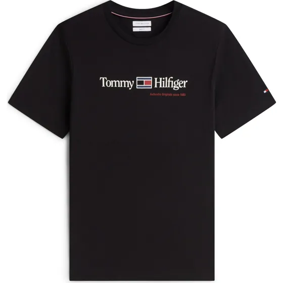 TOMMY HILFIGER Brand Love Graphic Tee i mørkeblå/cranberry