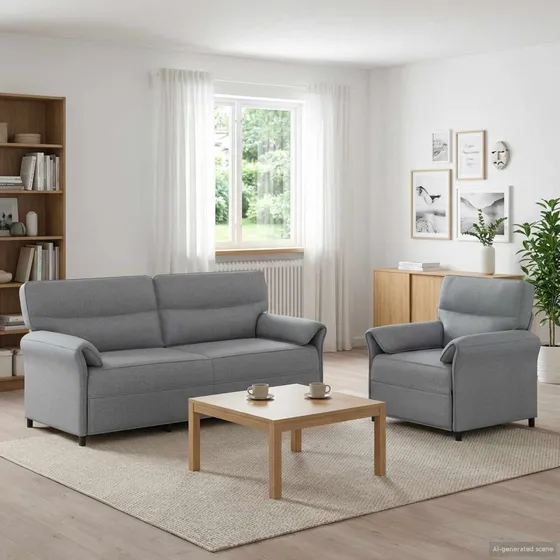 vidaXL Sofasæt 2 dele i lysegrå stof