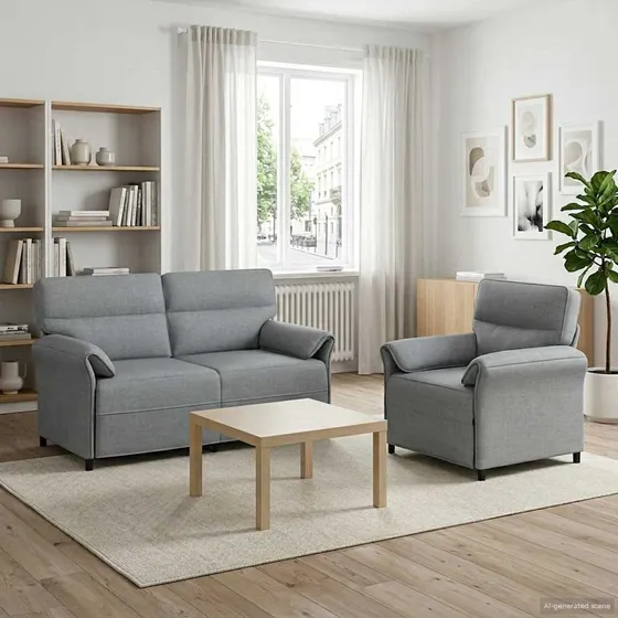 vidaXL Sofasæt 2 stk. i lysegrå stof