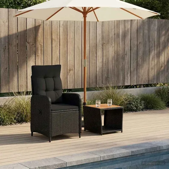 vidaXL Have loungesæt 2 stk. i sort PE-rattan og stål