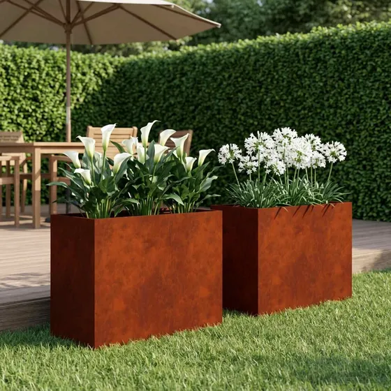 vidaXL Have Blomsterkrukke 2 stk. Cortenstål 60x30x50 cm Rusten