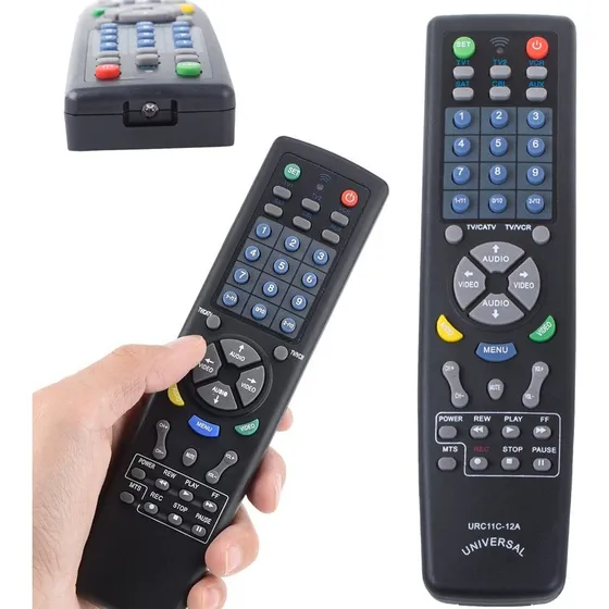 Universal fjernbetjening til TV, DVD, VCR, CD og SAT - Sort