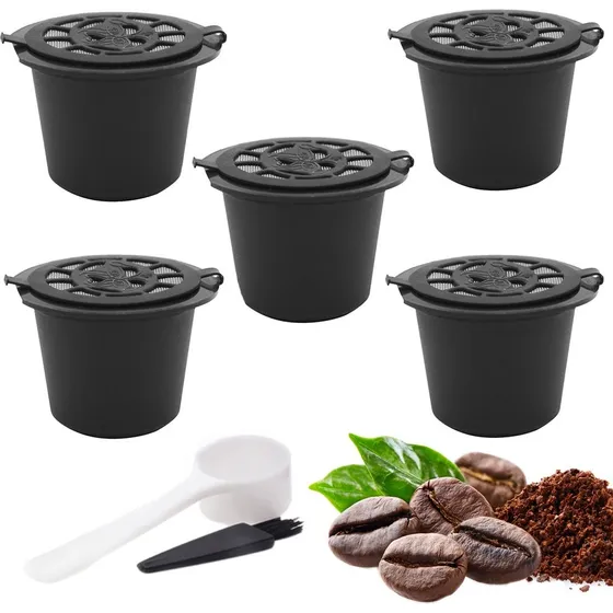 5-pak genanvendelige kaffekapsler til Nespresso