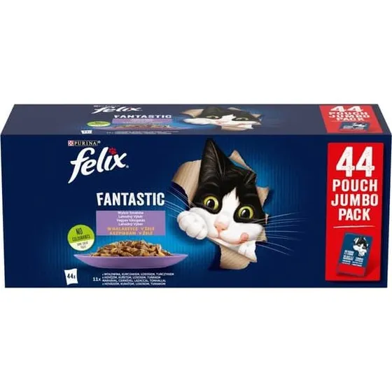PURINA Felix Fantastic Mix i gelé - Vådfoder til katte - 44 x 85 g