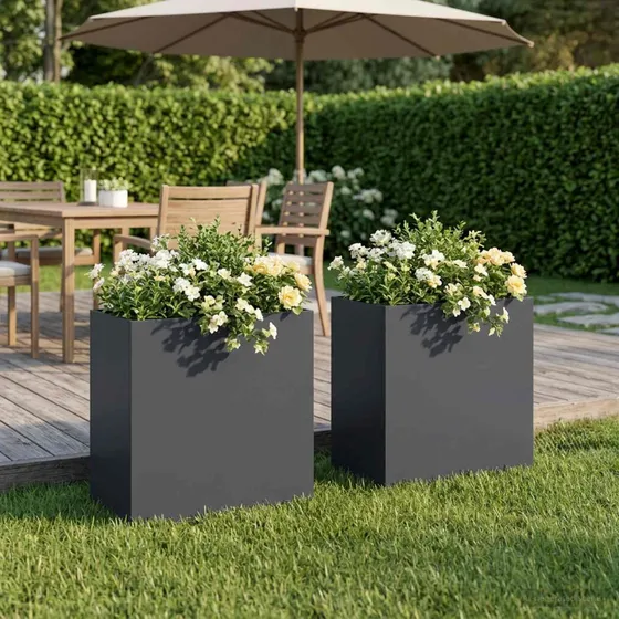 vidaXL Have Blomsterkrukke 2 stk. Antracit 50 x 30 x 40 cm