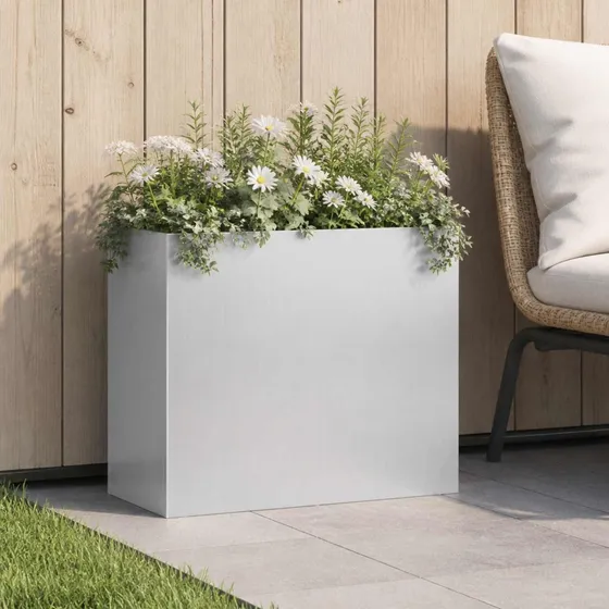 vidaXL Have Blomsterkrukke Sølv 50x20x40 cm Galvaniseret Stål