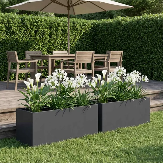 vidaXL Have Blomsterkrukke 2 stk. Antracit 60 x 20 x 20 cm
