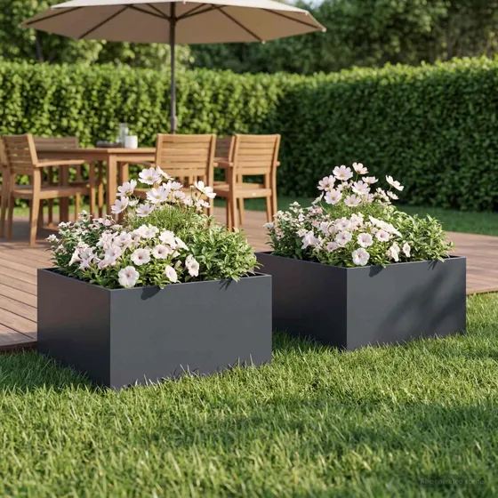 vidaXL Have Blomsterkrukke 2 stk. Antracit 60 x 60 x 30 cm