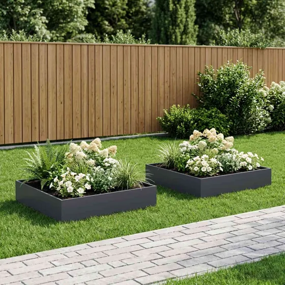 vidaXL Have Blomsterkrukke 2 stk. Antracit 100 x 100 x 20 cm