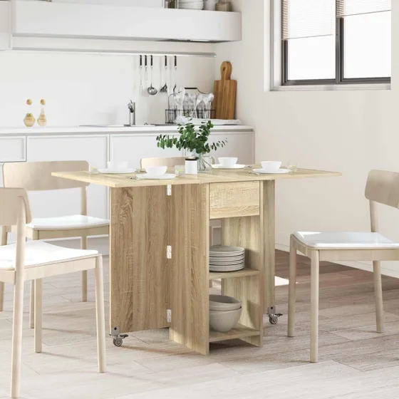 vidaXL Spisebord 115 x 70 x 75 cm Sonoma-eg med opbevaring