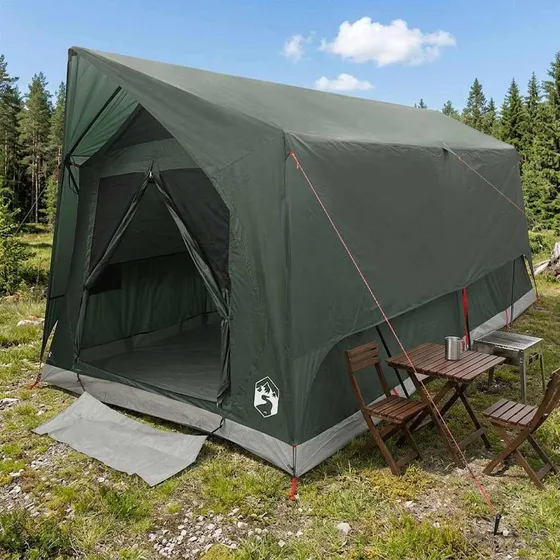 vidaXL Tunneltelt 8-personers Army grøn i polyester og stål
