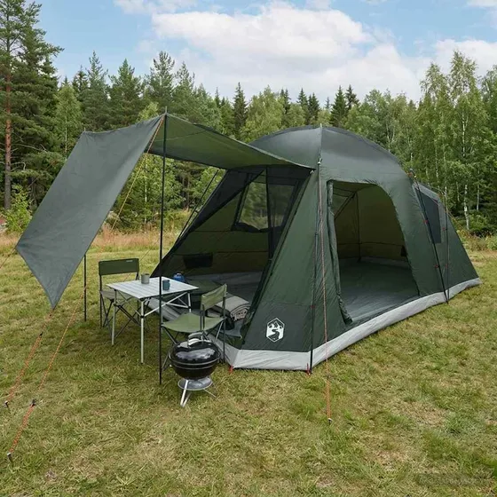 vidaXL Hyttetelt 8-personers Armygrøn - Polyester & Stål