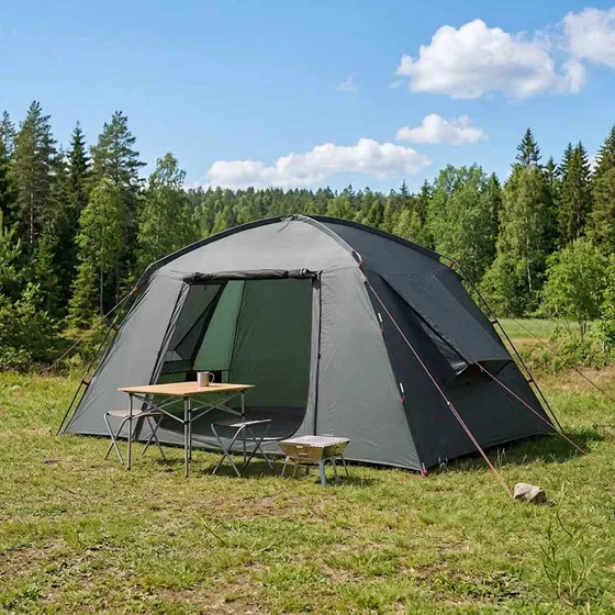 vidaXL Hyttetelt 6-personers Army Grøn Polyester
