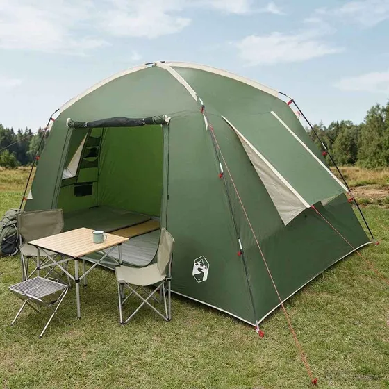 vidaXL Hyttetelt 4-personers - Grøn Polyester