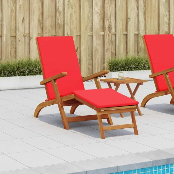 vidaXL Reclinerende og foldbar solseng i akacietræ, 55x146x91 cm