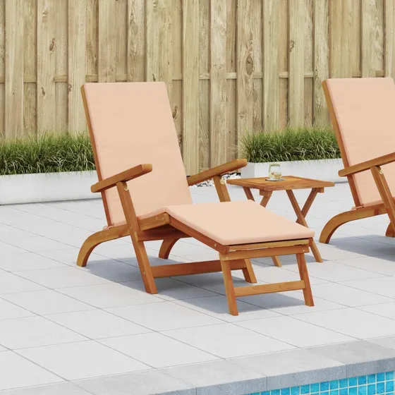 vidaXL Reclinerende og foldbar solseng i akacietræ, 55 x 146 cm