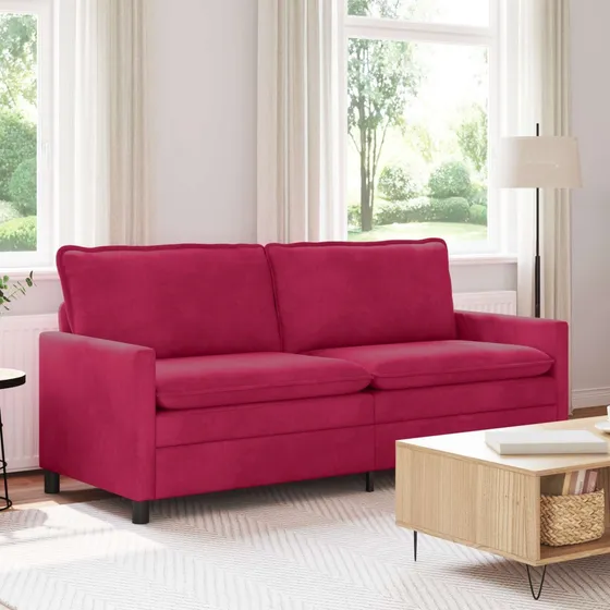 vidaXL Sofa Vinrød Fløjl 196 x 81 x 87,5 cm