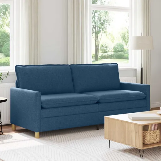 vidaXL 3-personers sofa i blå stof - 196 x 81 x 87,5 cm