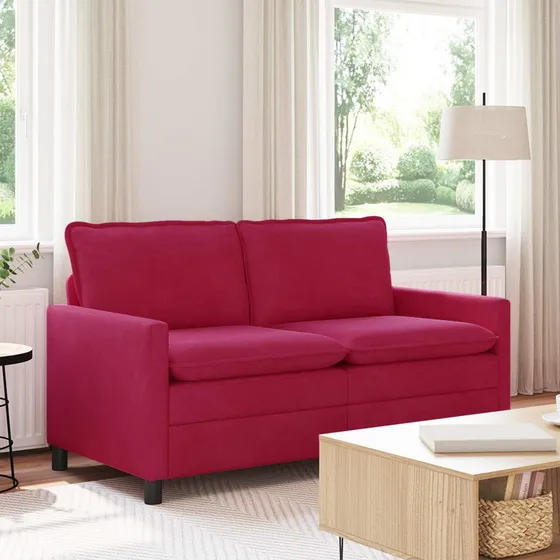 vidaXL Sofa Vinrød Fløjl 156 x 81 x 87,5 cm