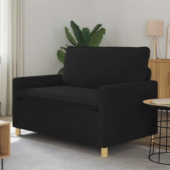 vidaXL 2-personers sofa i sort stof - 126 x 81 x 87,5 cm
