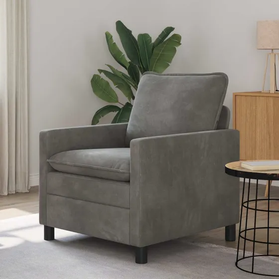 vidaXL Sofa Mørkegrå Fløjl 76 x 81 x 87,5 cm