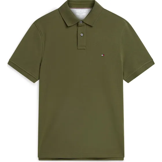 Tommy Hilfiger Core 1985 Polo i oliven med kvartærmer