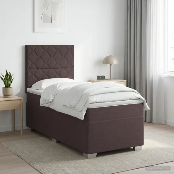 vidaXL Boxmadras med topmadras, mørk brun, 80 x 200 cm