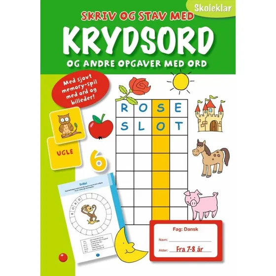 Skriv og stav med krydsord – øvelsesbog for børn