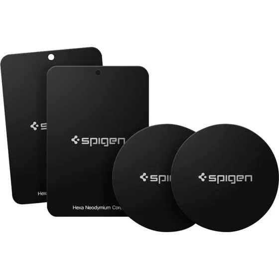 Spigen Kuel A210 Metalplader til magnetisk mobilholder - Sort (4 stk)