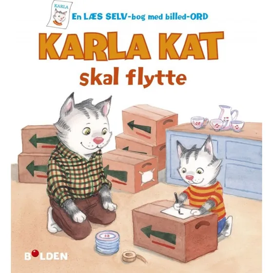 Karla Kat skal flytte – Læs-selv børnebog (Hardcover)