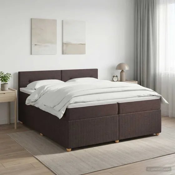 vidaXL Boxmadras med topmadras, Mørk Brun, 200 x 200 cm