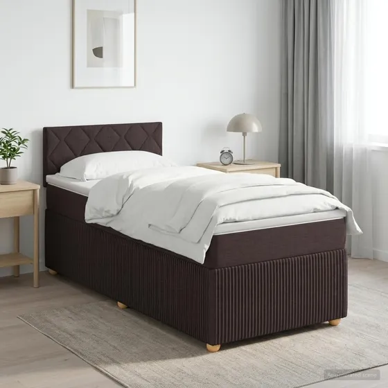 vidaXL Boxmadras med topmadras, Mørk Brun, 80 x 200 cm