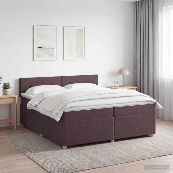vidaXL Boxmadras med topmadras, Mørk Brun, 200 x 200 cm