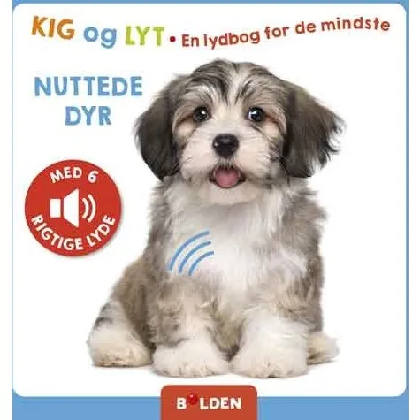 Kig og Lyt: Nuttede Dyr – Papbog med 6 dyrelyde