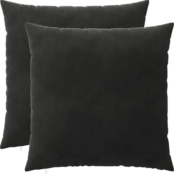 vidaXL HEERLEN Pyntepuder 2 stk. - Sort Fløjl 60x60 cm