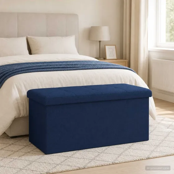 vidaXL Foldbar opbevaringsbænk Blå 80L - 77x38x38 cm
