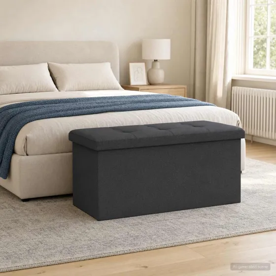 vidaXL Foldbar opbevaringsbænk Mørkegrå 80 L 77x38x38 cm