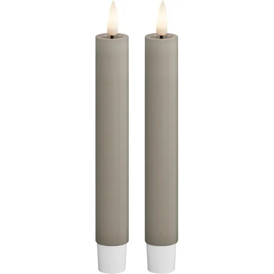 Real Flame LED-keglelys 2,2x15 cm, 2 stk. - Beige