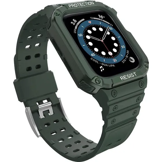 Hurtel Protect Urrem med Etui til Apple Watch 42/44/45mm - Grøn