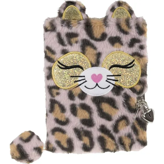 Tinka Dagbog med Pink Leopard - Inkl. Lås og Nøgler