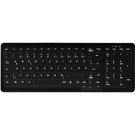 Active Key AK-C7000 Compact Medicinsk Tastatur - Sort Nordisk
