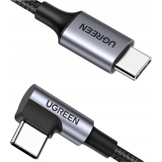 UGREEN USB-C til USB-C kabel, vinklet, 60W, 0,5m, sort