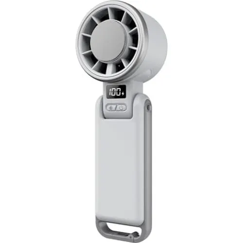 Bærbar håndholdt ventilator, 4000 mAh, foldbar, hvid