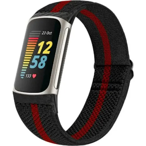 Fitbit Charge 5/6 Udskiftningsurbånd - Black+Red