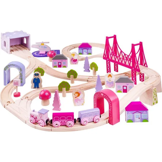 Bigjigs Fairy Town Togbane, Feernes Verden - 75 dele